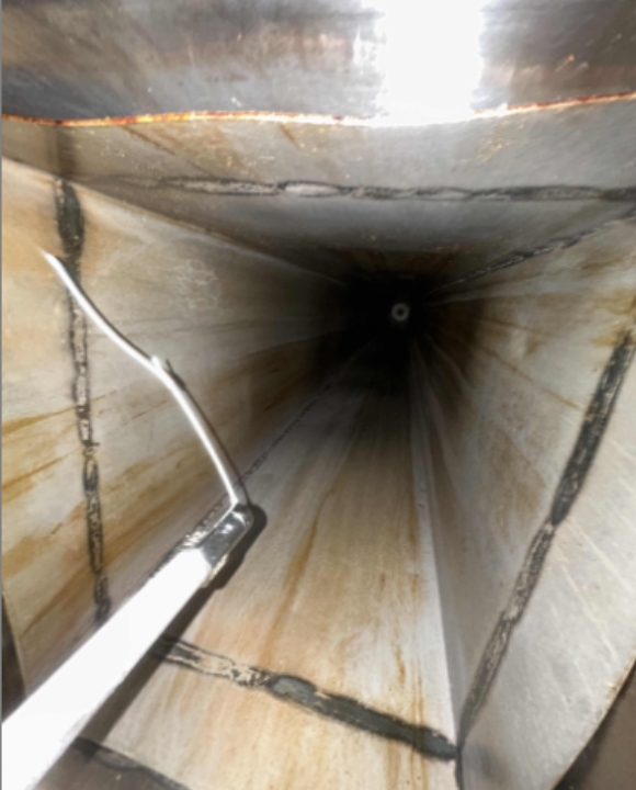 An after image of cleaned commercial ktichen air ducts.